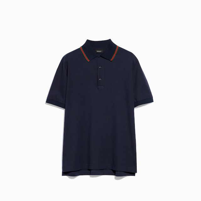 Cotton jersey piquet polo shirt