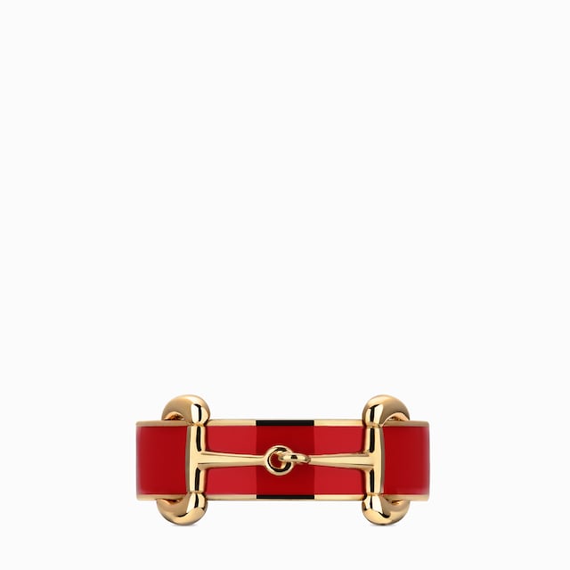 Horsebit ring with enamel