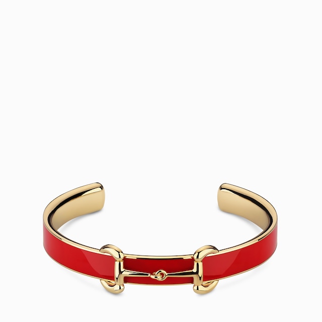 Horsebit bangle bracelet with enamel