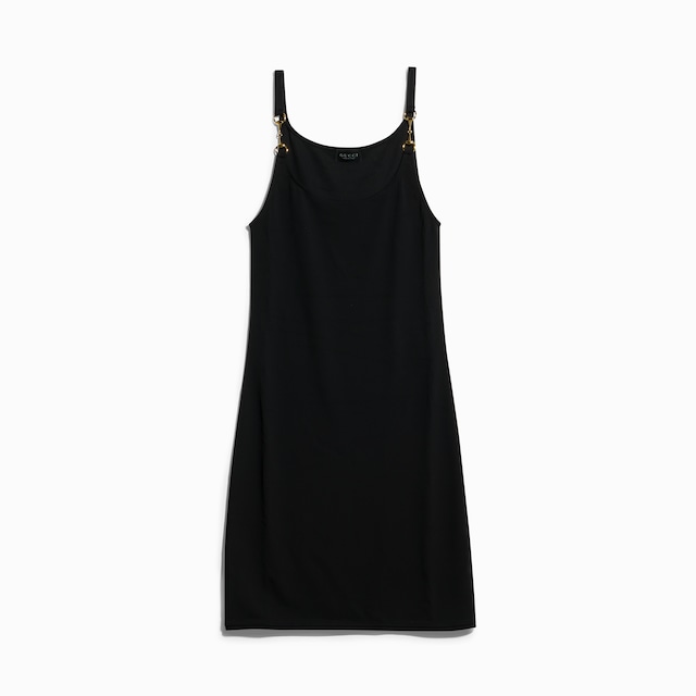 Viscose crêpe jersey dress with Horsebit