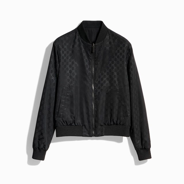Reversible light silk faille zip jacket