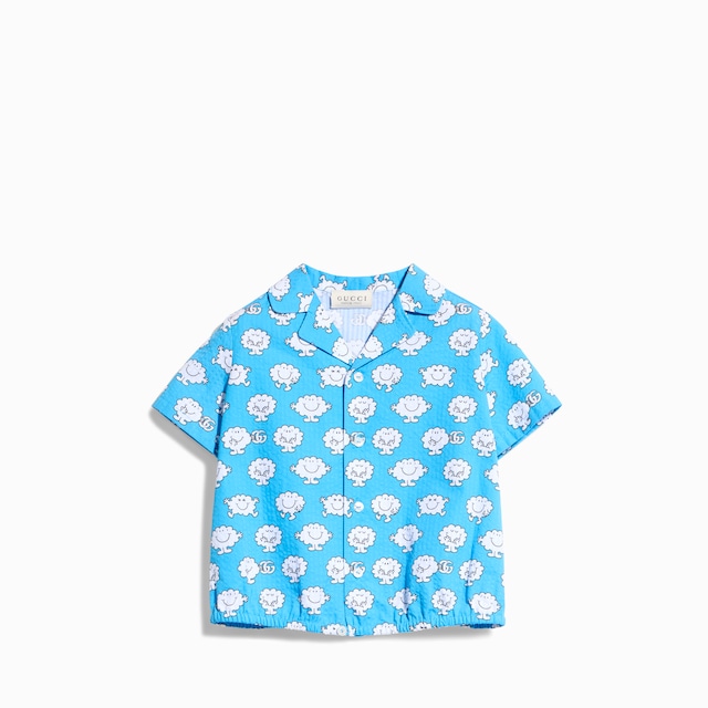 Camicia neonato in cotone effetto stropicciato