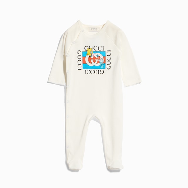 Baby cotton one-piece with print