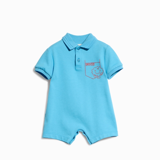 Tutina neonato in cotone con ricamo