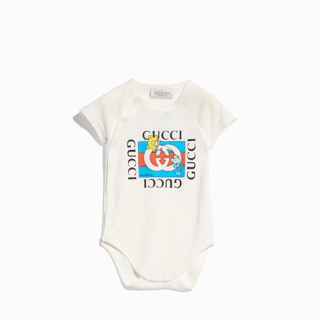 Baby cotton one-piece with print