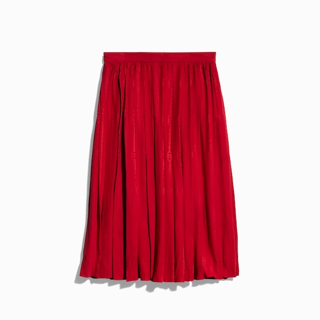 Interlocking G chain silk jacquard midi skirt