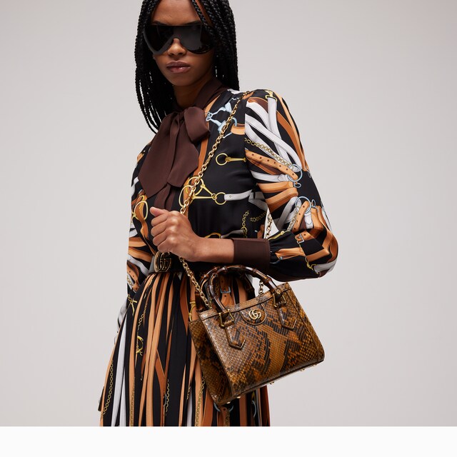 Gucci Diana python small tote bag