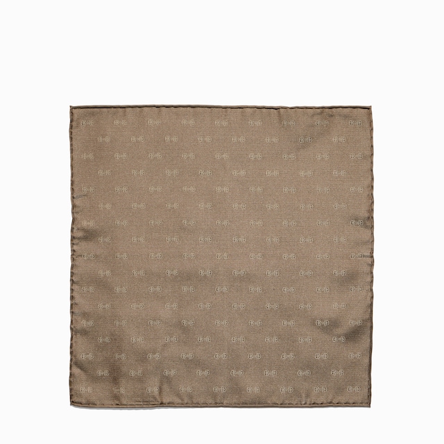 Horsebit silk jacquard pocket square