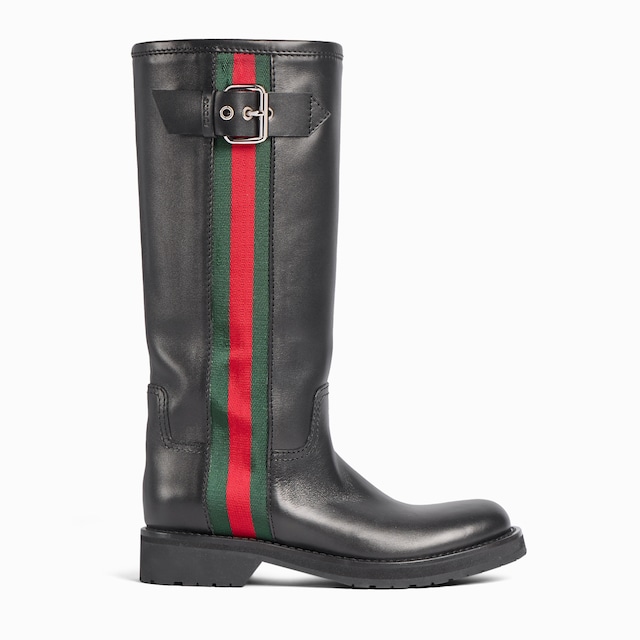 Damenstiefel im Biker-Stil mit Web