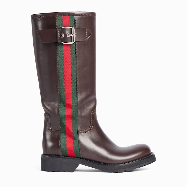 Damenstiefel im Biker-Stil mit Web