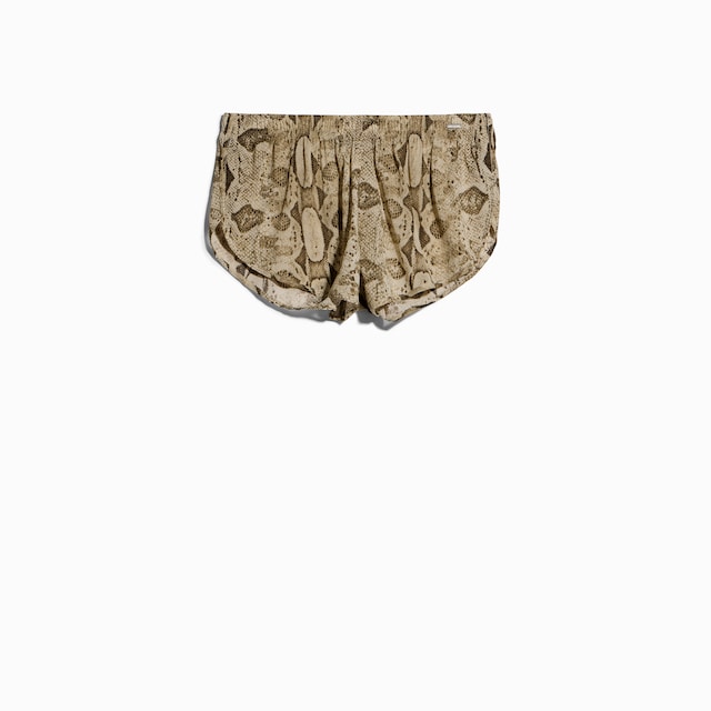 Printed silk shorts
