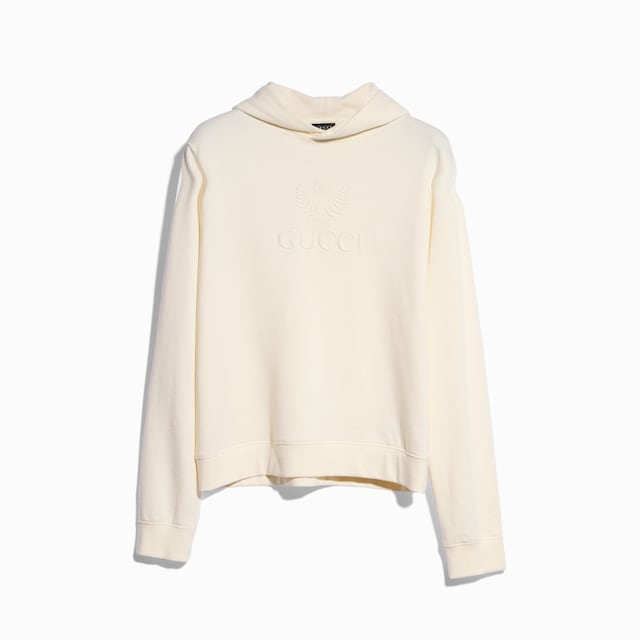 Cashmere jersey sweatshirt with embroidery
