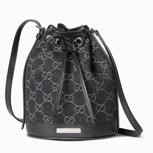 Mini bucket bag with Gucci plaque