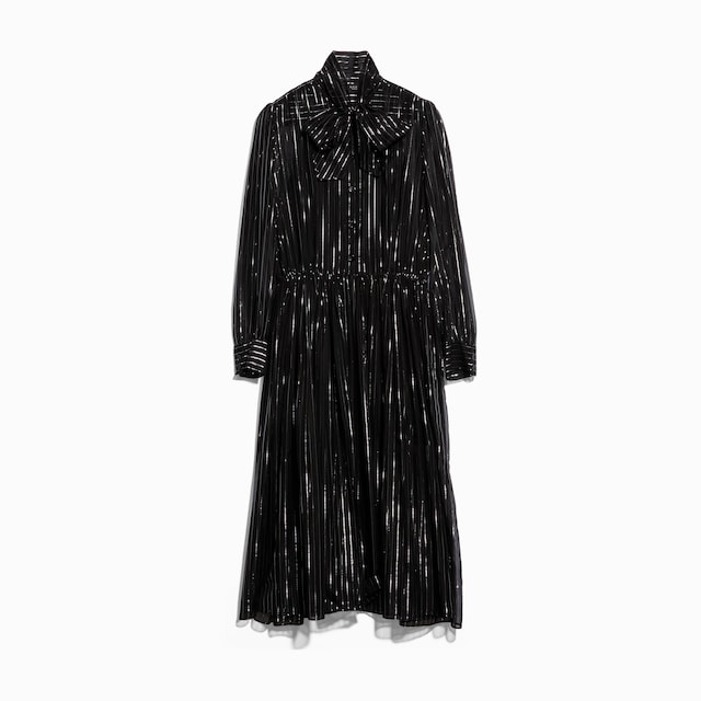 Pinstripe silk organza chemisier dress