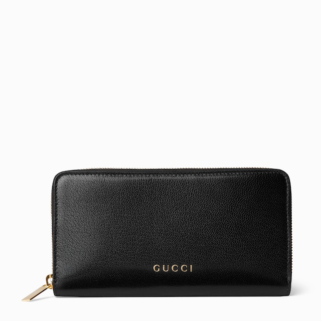 Brieftasche mit Rundumreißverschluss und Gucci Schriftzug