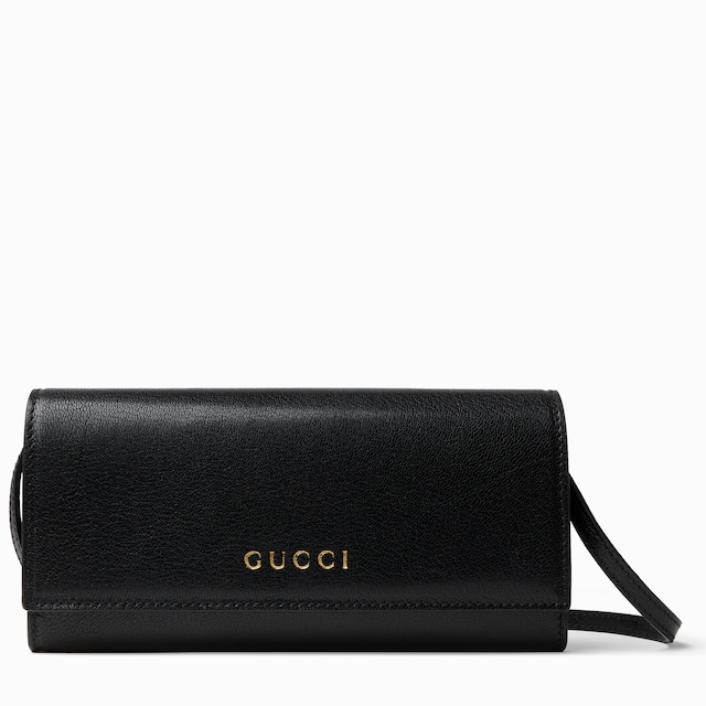 Wallet with strap and Gucci lettering