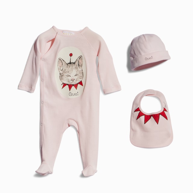 Ensemble cadeau pour bébé en coton côtelé avec imprimé