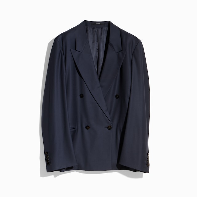 Light wool double-breasted jacket