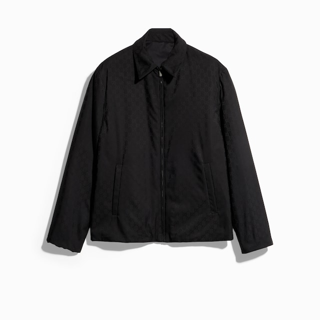 Reversible wool zip jacket