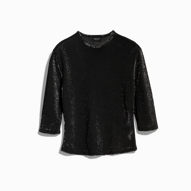 Jersey top with iridescent effect