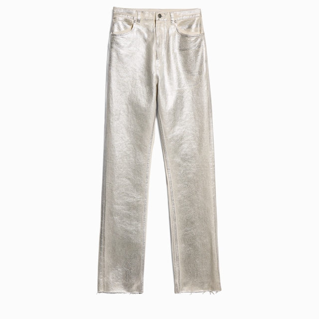 Pantalon en denim de coton enduit
