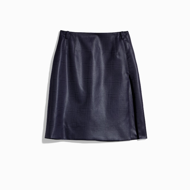 Prince of Wales chintzed wool mini skirt