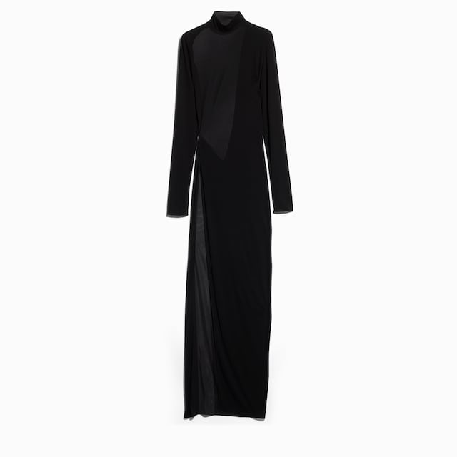 Viscose crêpe jersey dress with split