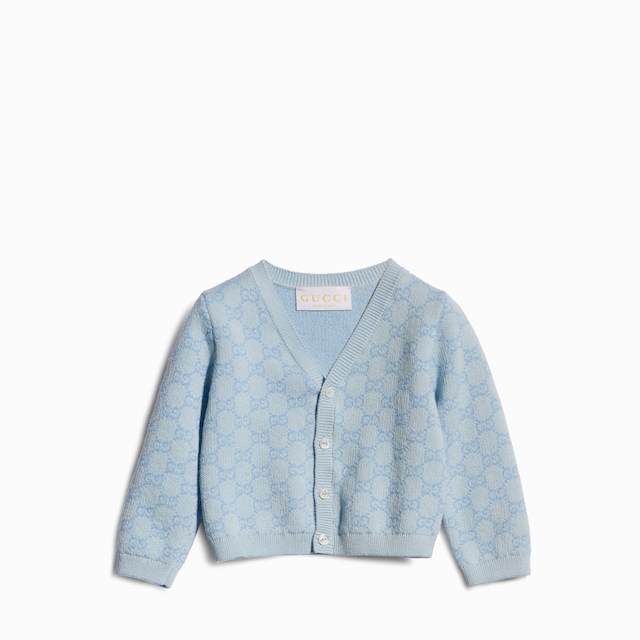 Baby GG cotton wool jacquard cardigan