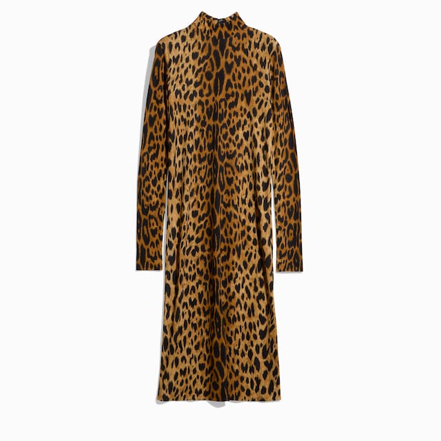 Printed jersey long dress