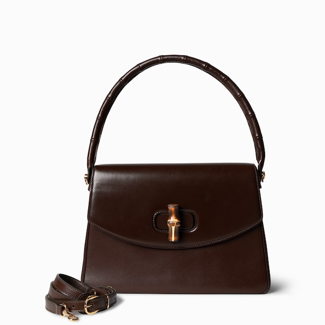 Medium top handle bag with bamboo