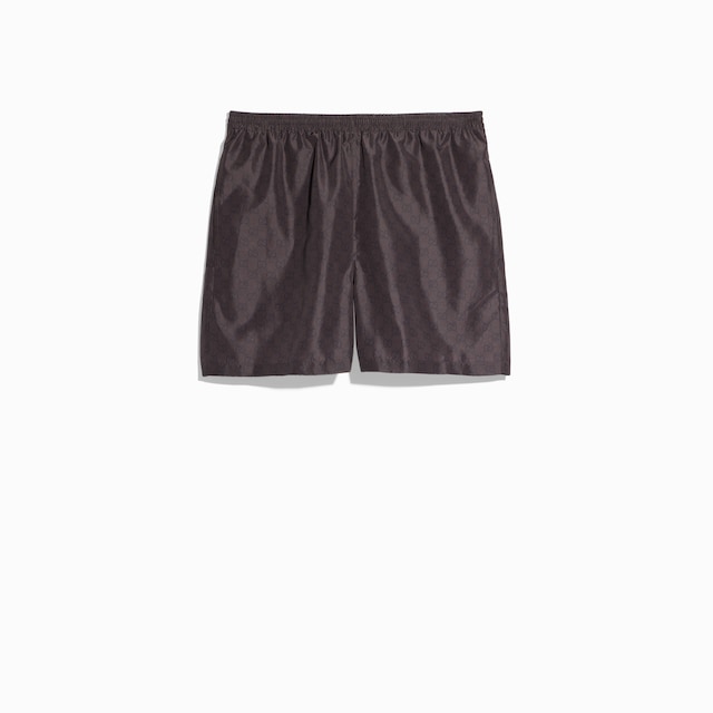 Printed polyester poplin swim shorts