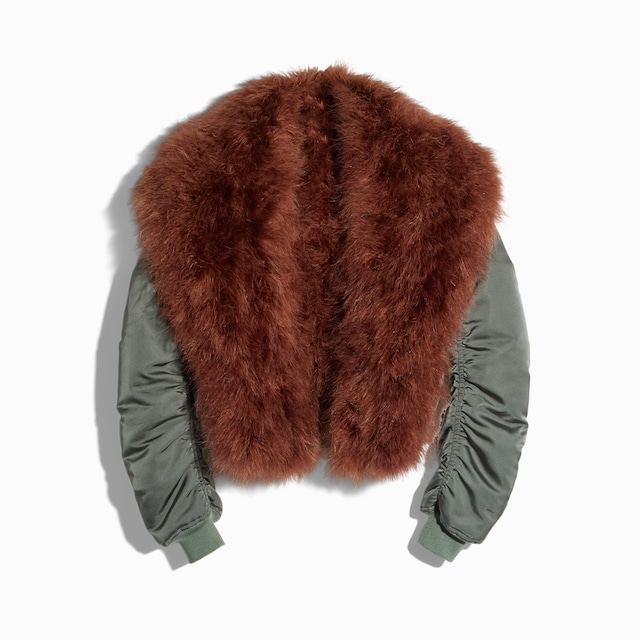 Heavy silk duchesse bomber jacket