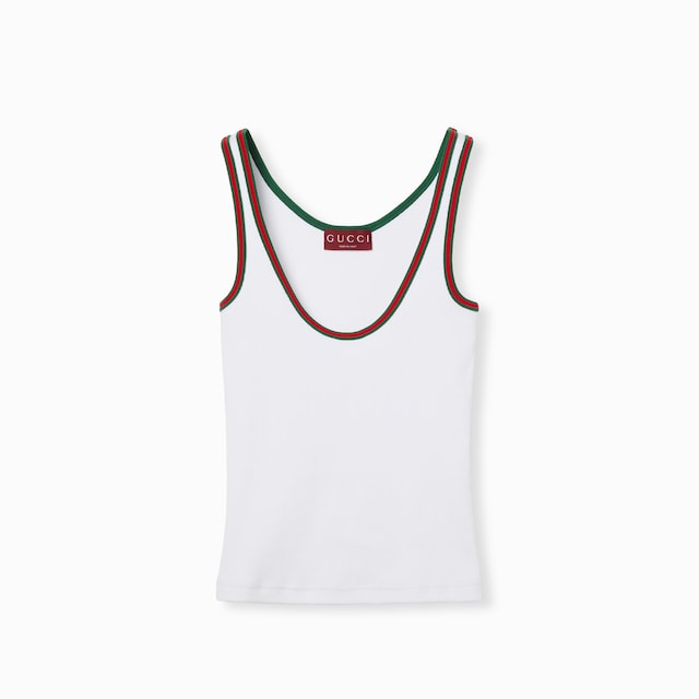 Cotton rib tank top with Web
