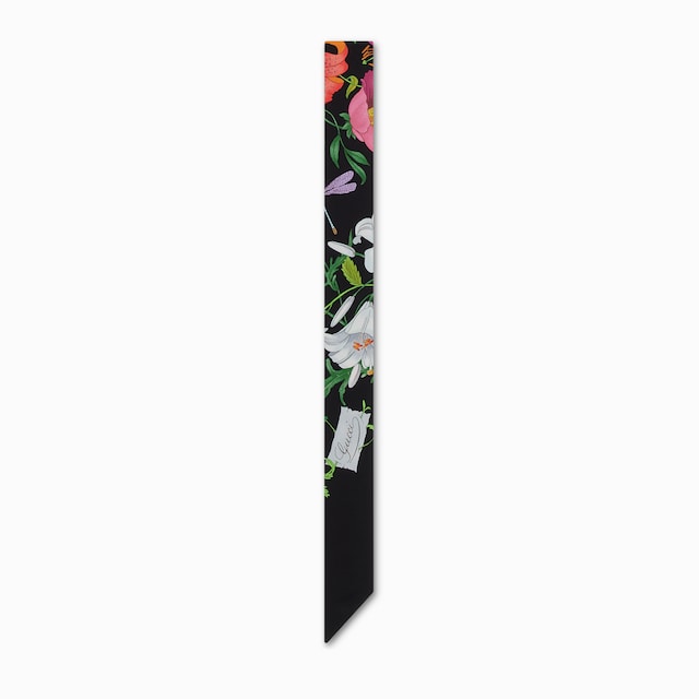 Printed silk twill ribbon