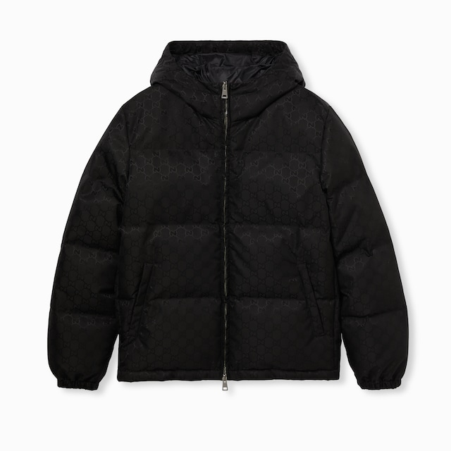 GG nylon canvas down jacket