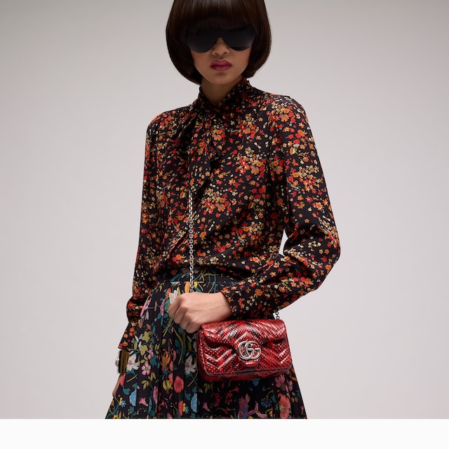 GG Marmont python mini shoulder bag