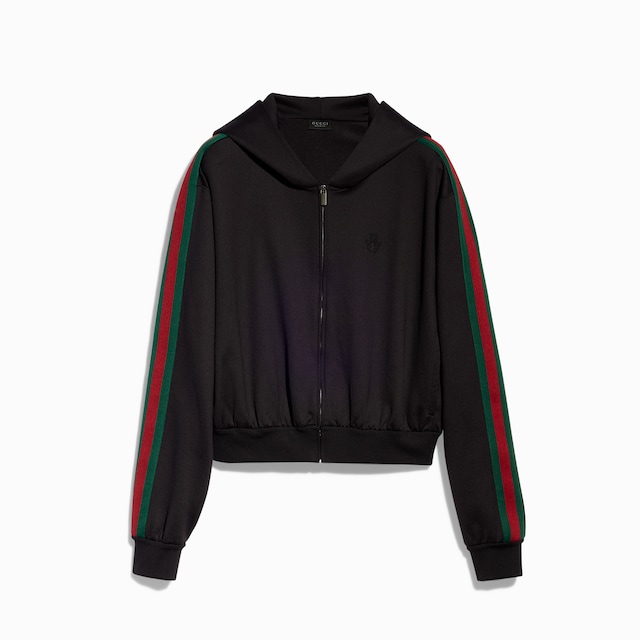 Cotton jersey zip jacket with Web