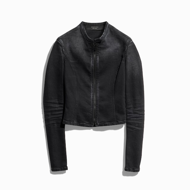 Chaqueta de denim de algodón 'Stretch' con cremallera