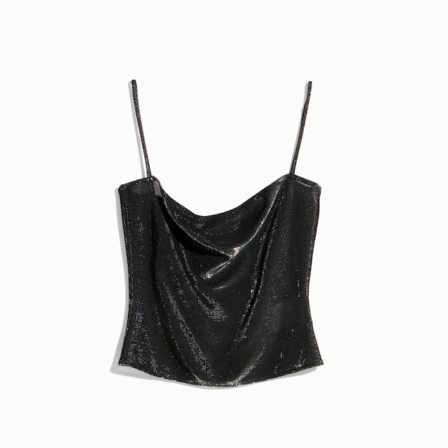 Jersey top with iridescent effect