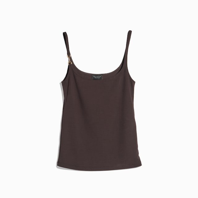 Viscose crêpe jersey top with Horsebit