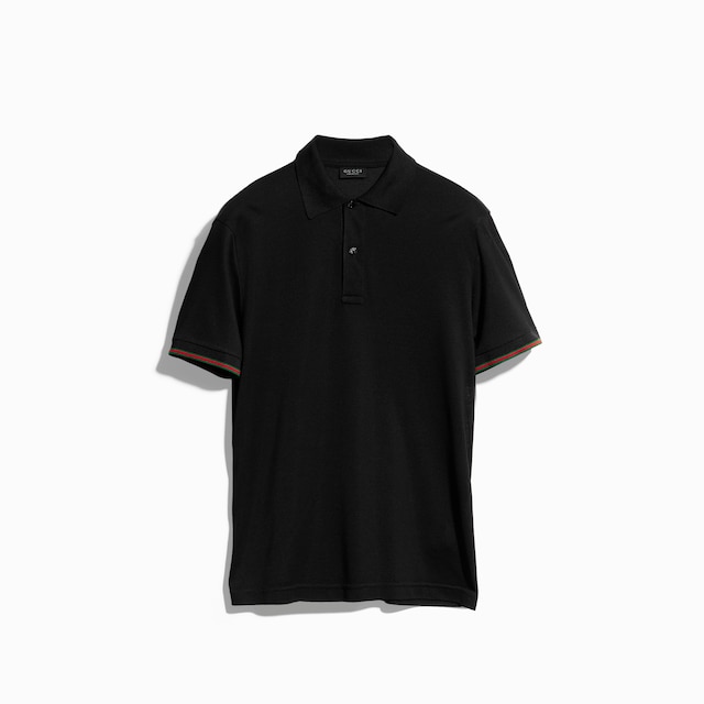 Silk jersey polo shirt with Web