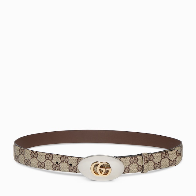 Belt with Double G plaque buckle