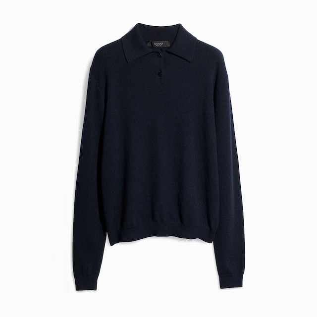 Knit cashmere sweater with embroidery