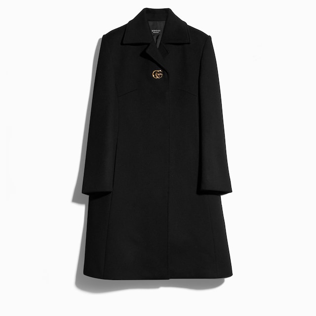 Wool coat with Double G button
