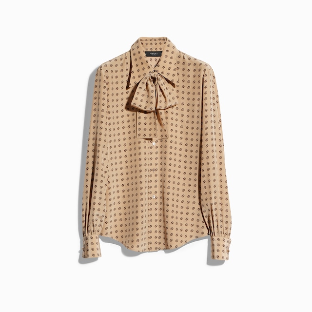 Chemise en soie habotai imprimée