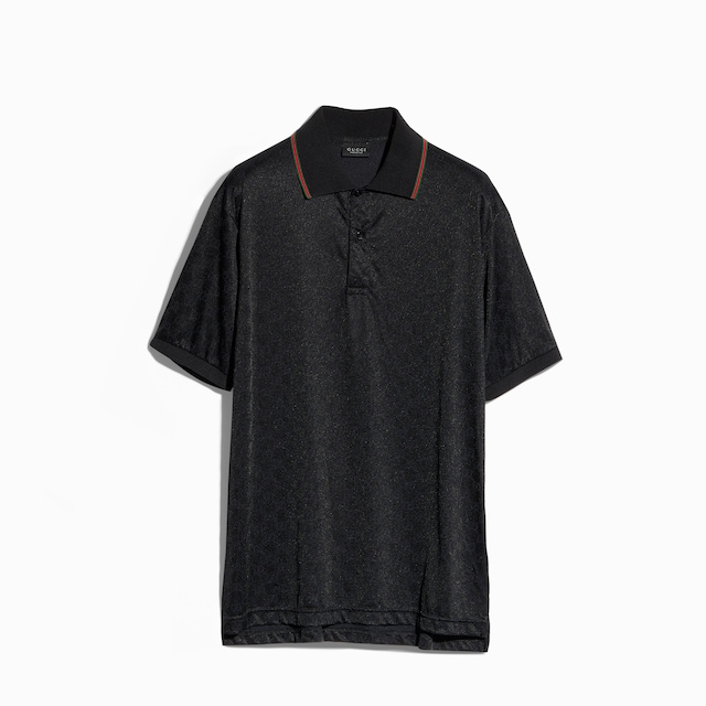 GG stretch nylon jacquard polo shirt