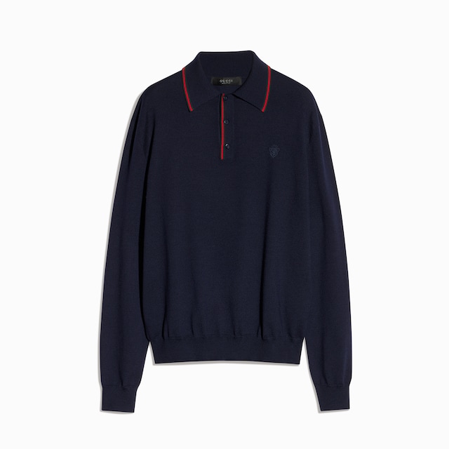 Poloshirt aus feinem Wollstrick