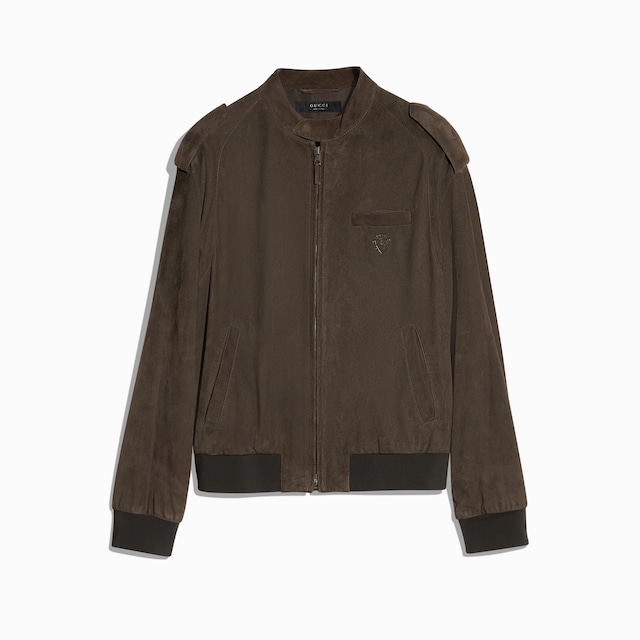 Chaqueta bomber de ante suave