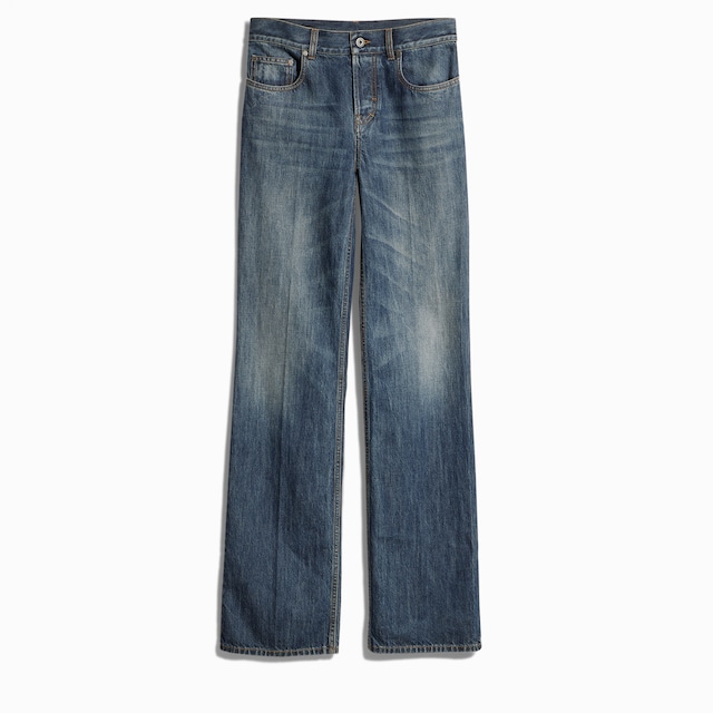 Pantalón de algodón denim con bordado