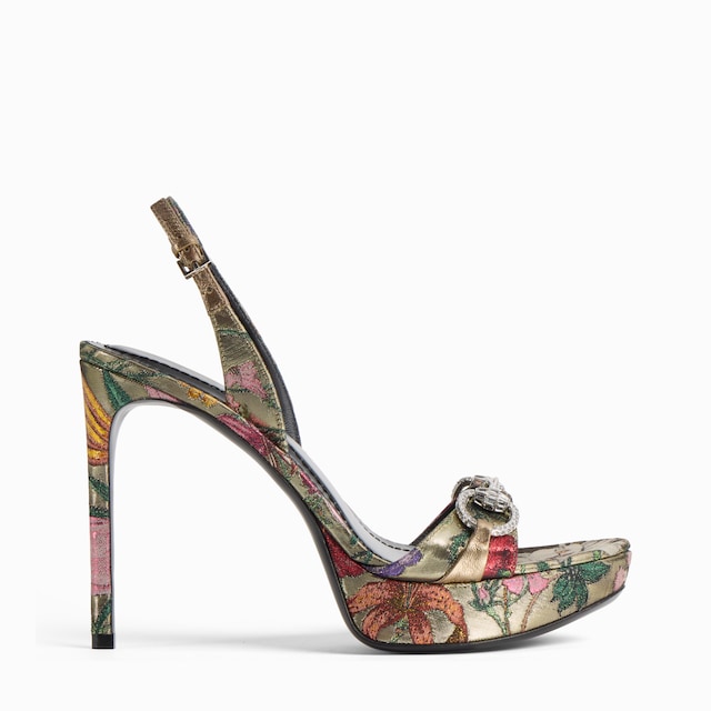 Sandalo Donna con plateau e Morsetto in cristalli